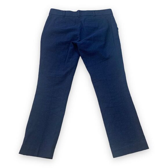 Tory Burch Navy Blue Straight Leg Trousers Lightweight Crepe Tailored Pants - Picture 13 of 14